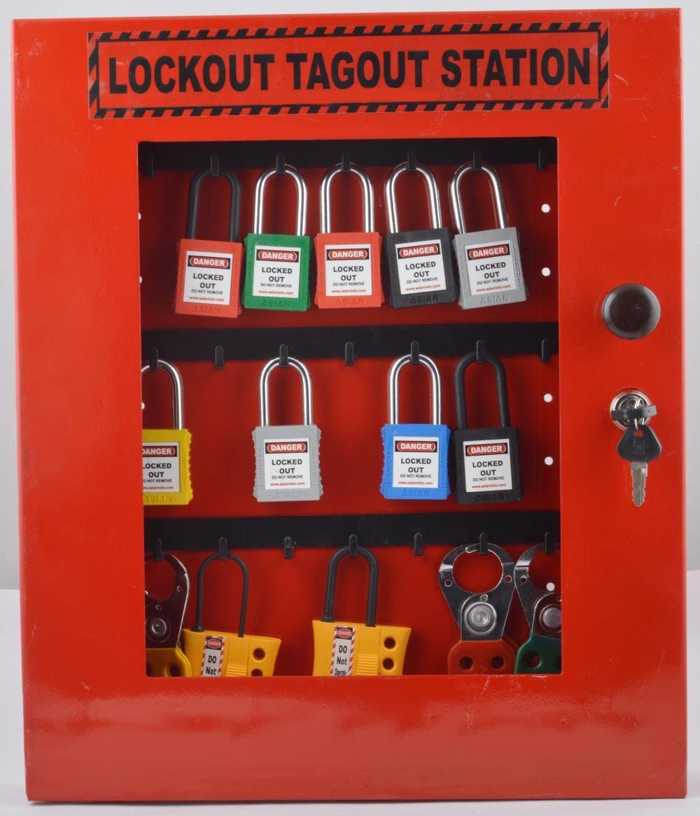 Lockout Tagout Kit with Station 10 OSHA Locks