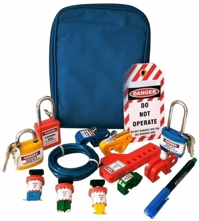 Small Lockout Tagout Kit with Scissor Cable Lockout Padlock Tags ...