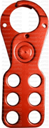 LOCKOUT Hasp Small with red, yellow, green, blue powder coating  having jaw size of 38/39 mm